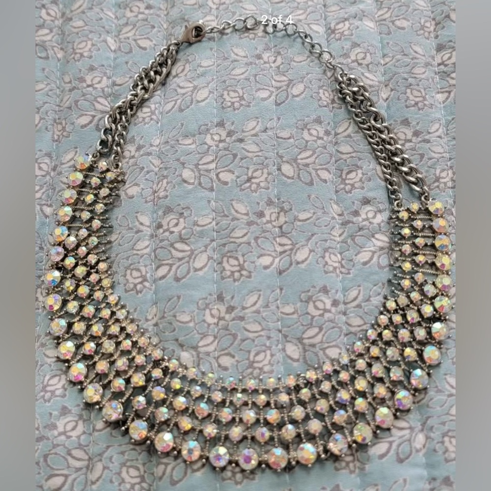 Elegant Silver and Gold Statement Necklace